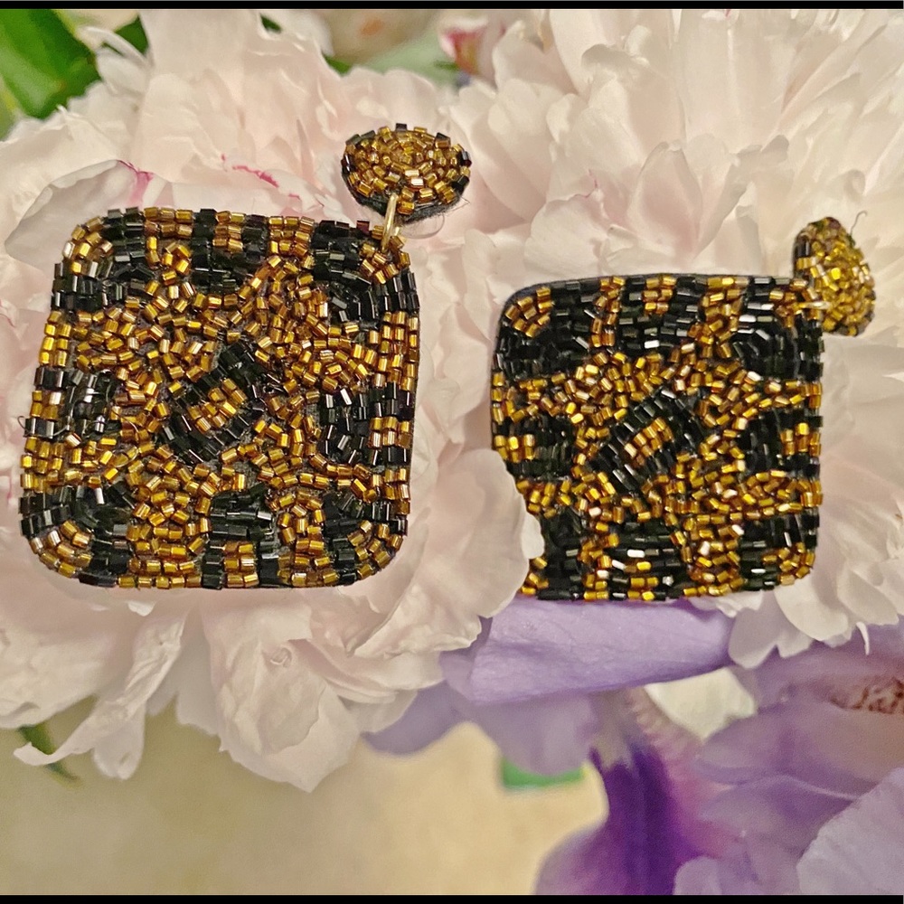 Honeycomb sequin dangle earrings